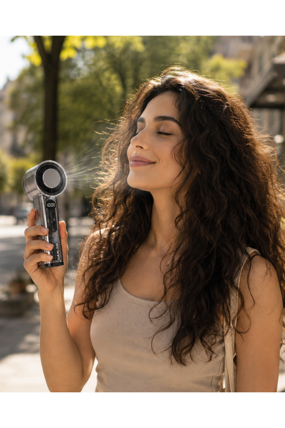Taşınabilir Şarjlı Mini Vantilatör Dijital Ekranlı Sessiz Turbo Fan