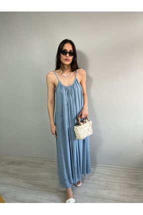 Niceboutique İp Askılı Astarlı Salaş Midi Elbise