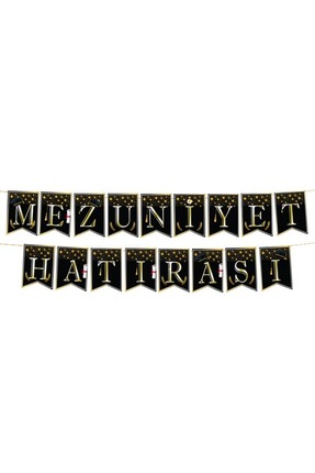 parti show Mezuniyet Hatırası Banner Siyah Gold