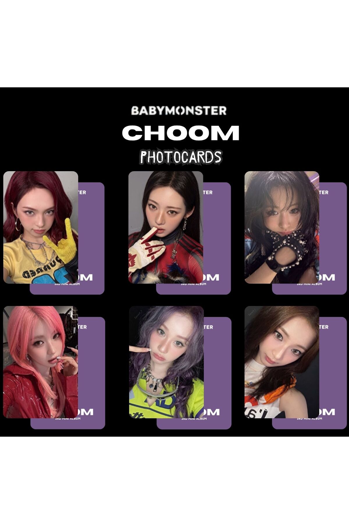 Kpop Dünyasi BABYMONSTER '' Choom '' Prism Ver. Photocards Set