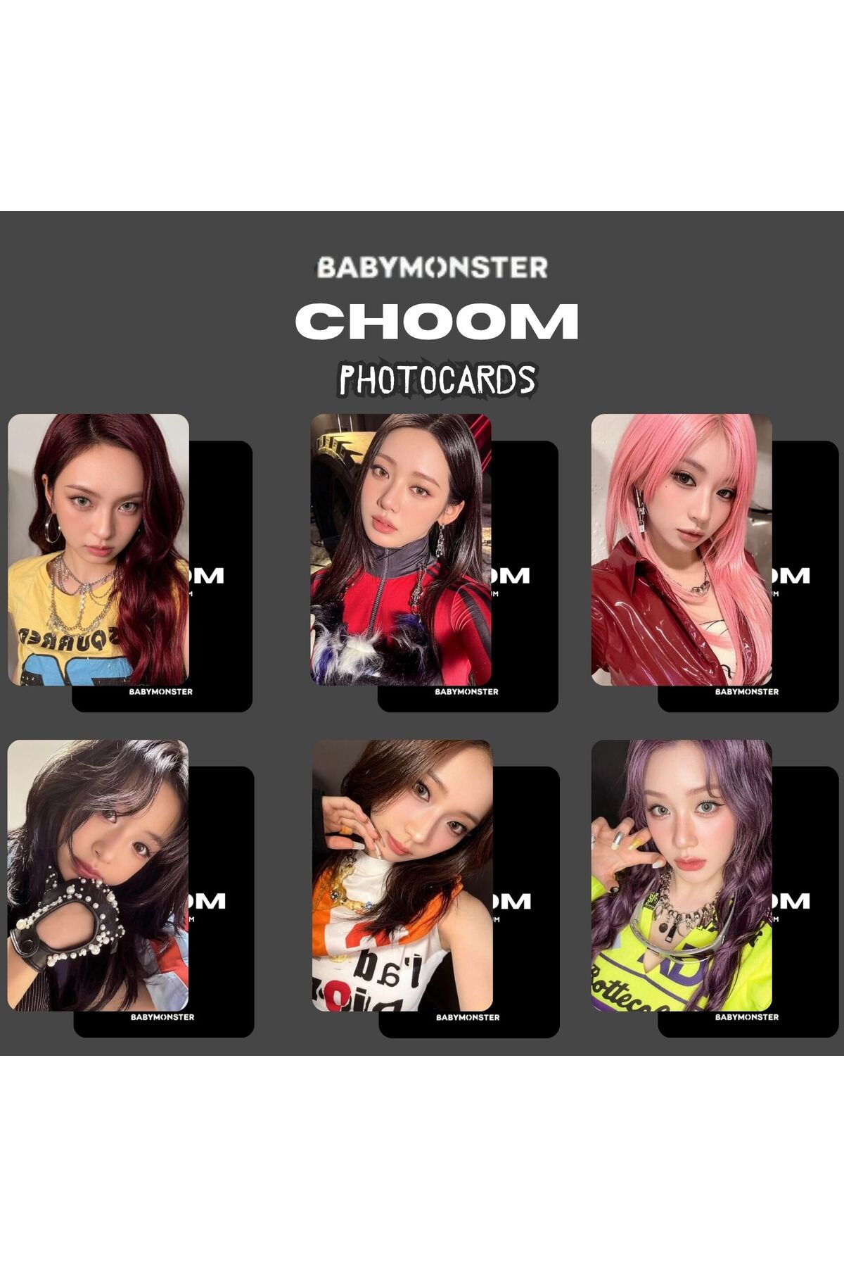 Kpop Dünyasi BABYMONSTER '' Choom '' Jewel A Ver. Photocards Set