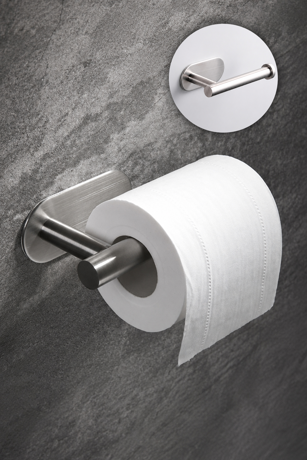 304 Grade Stainless Steel - Toilet Paper Holder - Holder and Apparatus - SCREWLESS 3M Adhesive