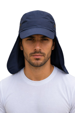HatClub Exclusive Lacivert Lejyoner Şapka UV Korumalı Ense Kapamalı Yazlık Un...