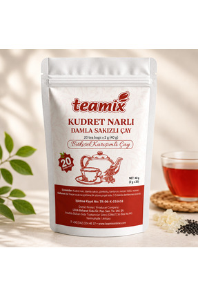 teamix Kudret narı damla sakızlı bitkisel karışımlı çay 20 süzen doypack ambalaj