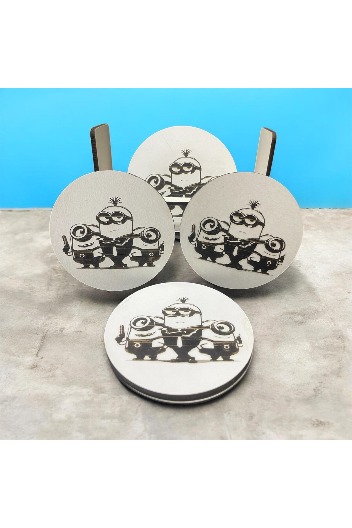 6 Lı Mdf Bardak Altlığı Sekoratif ECCECA1029 - Görsel 3