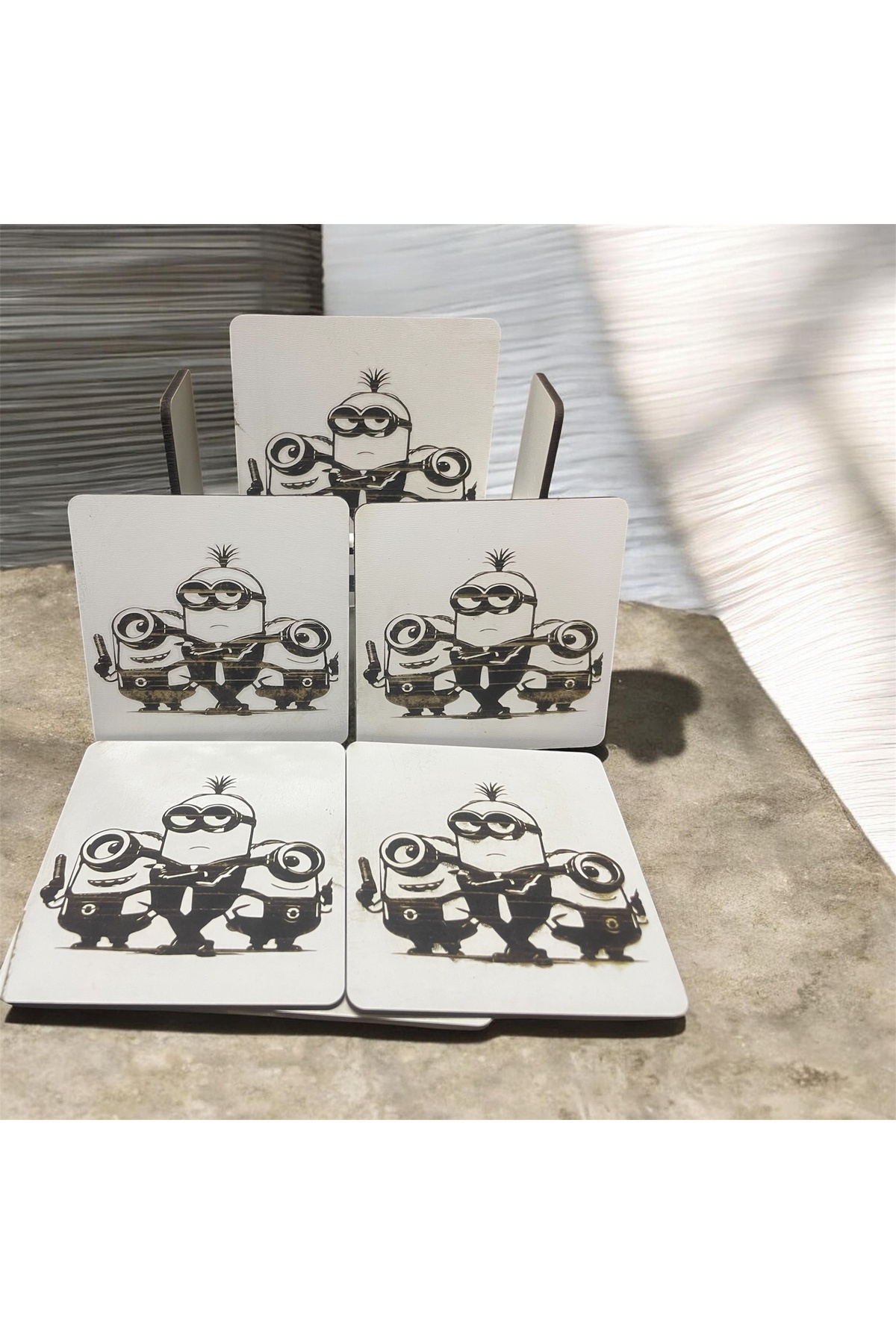 6 Lı Mdf Bardak Altlığı Dekoratif ECCECA1006 - Görsel 2