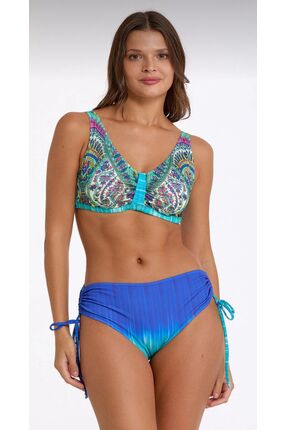 RAPAPA Kadın Msvi Desenli Ayarlanabilir Toparlayıcı Bikini Takım 1196-3032