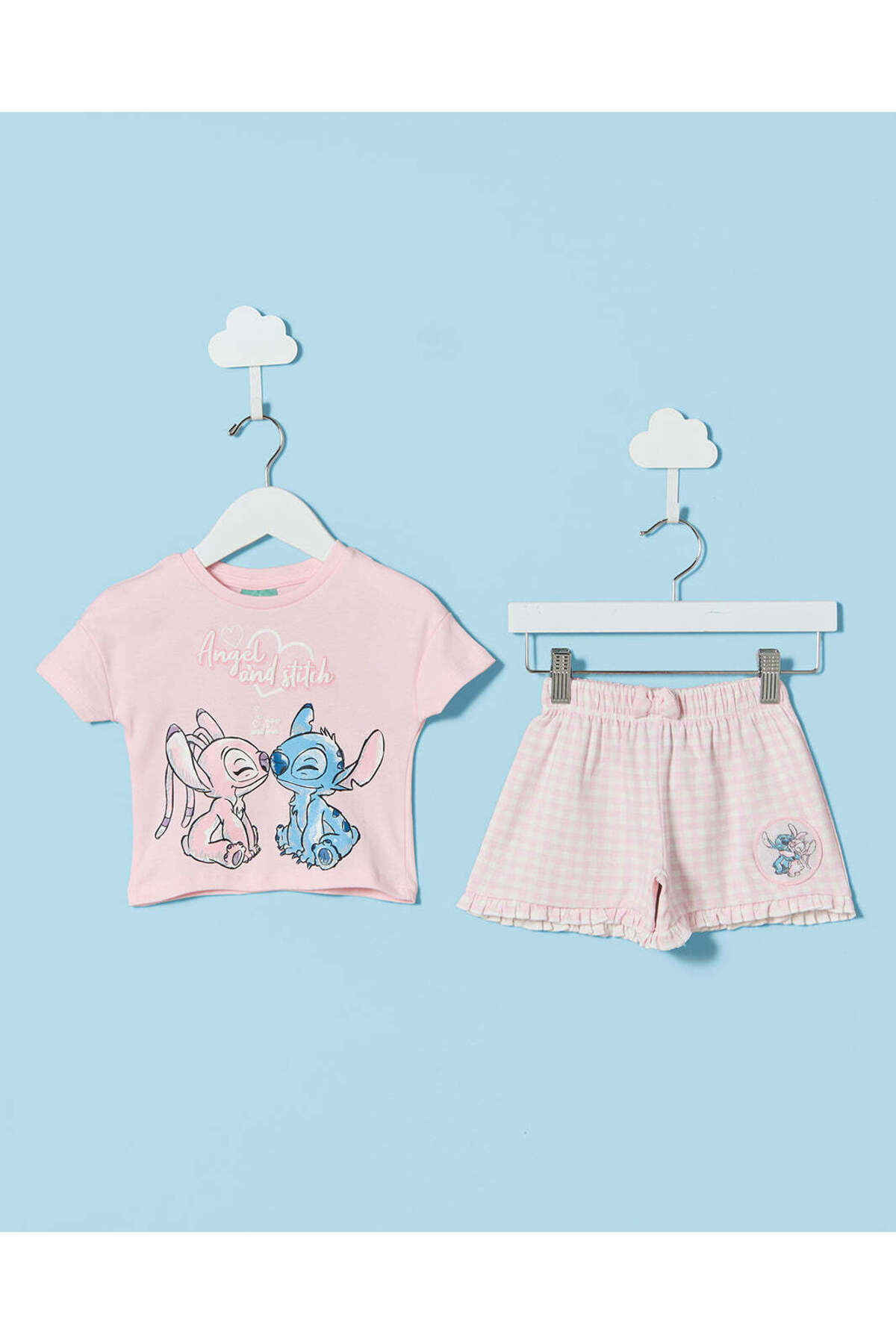 REDTAG Girls Pink Stitch Pyjama Short Set