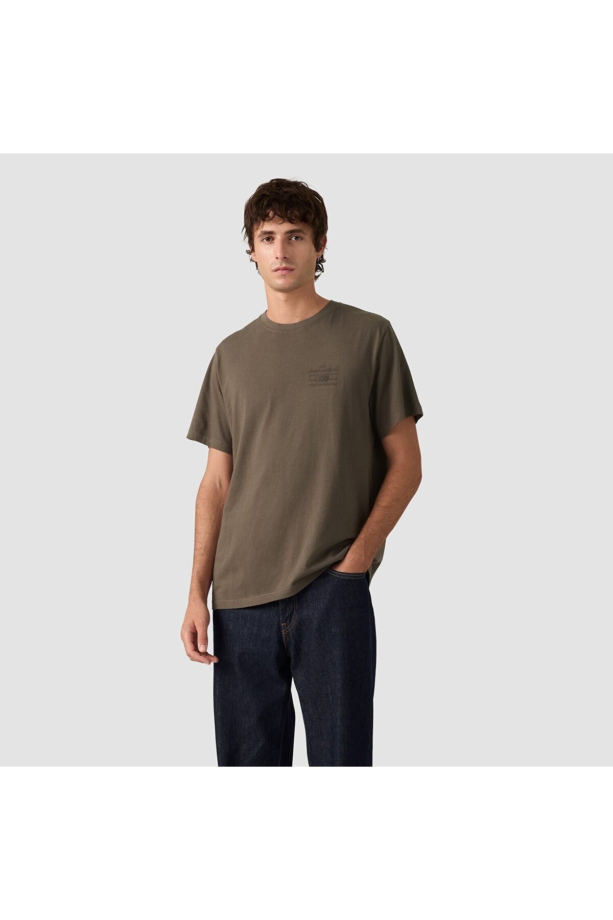 تی شرت مردانه قهوه‌ای L-قهوه‌ای L-آمریکایی مدل Relaxed Fit کد L-SS لیوایز تی شرت Levi's