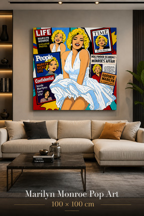 TO DO SPECIAL DESIGN Marilyn Monroe Pop Art El Yapımı Duvar Tablosu 100x100 cm