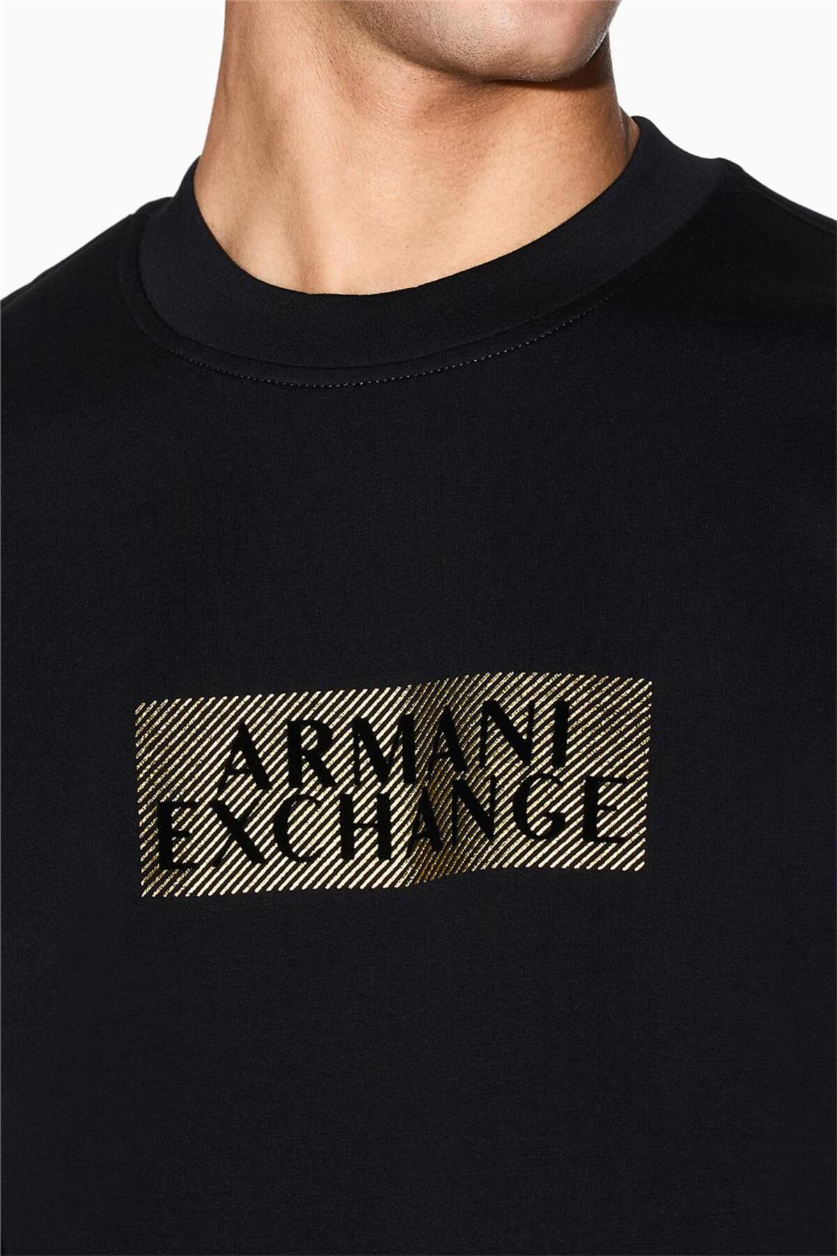 سویشرت مردانه یقه گرد نخی معمولی با لوگو SWEAT XM001892 AF10818 MC237 آرمانی اکسچنج سویشرت Armani Exchange