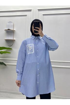 moda acar ÇİZGİLİ TAŞ TUNİK