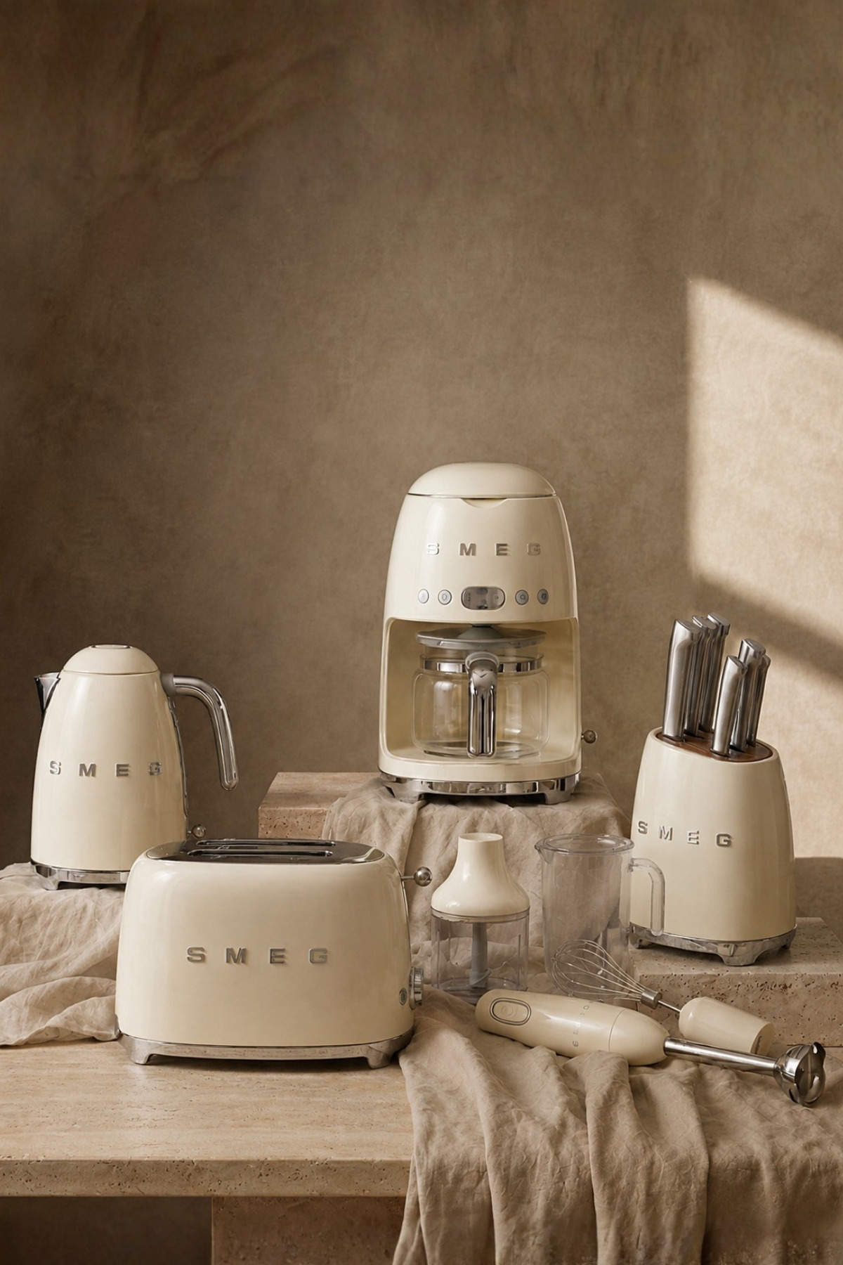 Smeg 50's Style Dolce Casa Krem 5 Parça Wedding Set