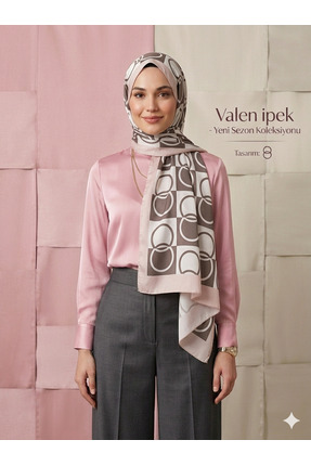 Larissa Scarf Valen İpek Yeni koleksiyon Relax esneyen jakarlı Geometrik Şal ...