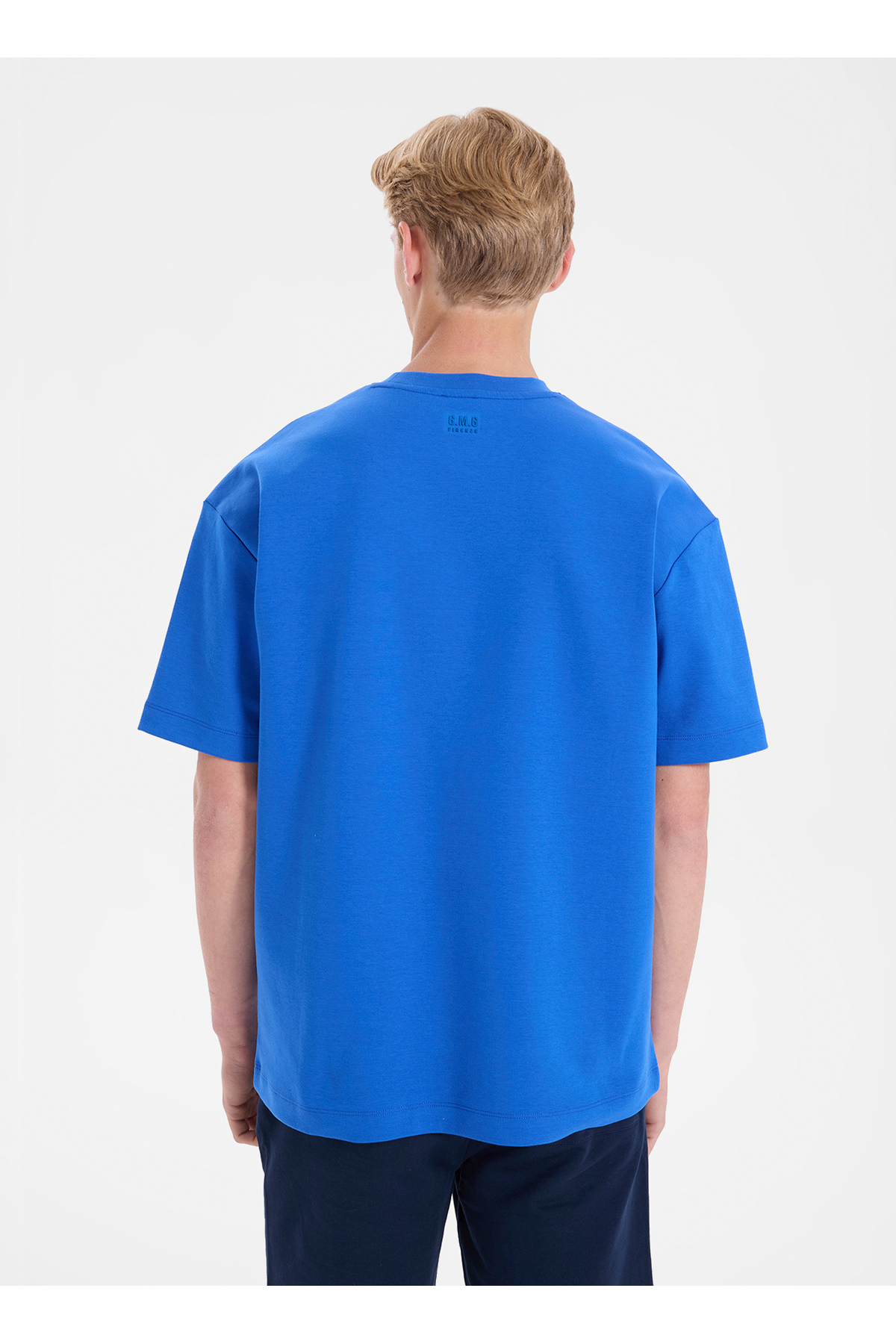 GMG FIRENZE Mavi Erkek Regular Fit Yazı Baskılı T-Shirt