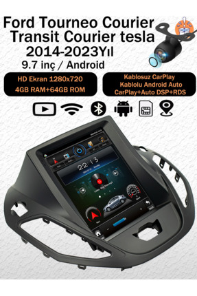 CONION Ford Tourneo Courier 2014-2023 Uyumlu 9.7 İnç Tesla Ekran Android 14 M...