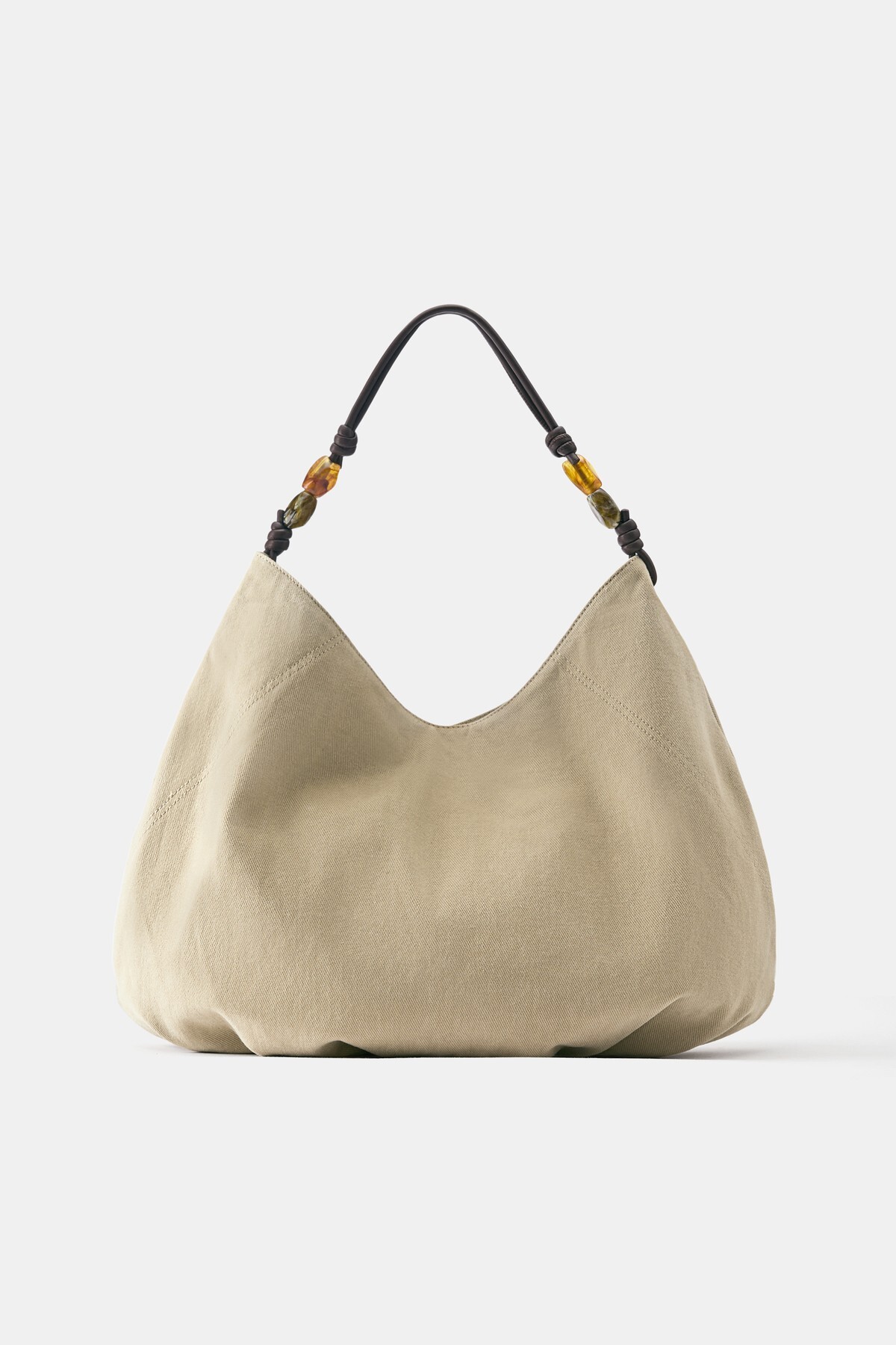 Shopper bag with bead detail