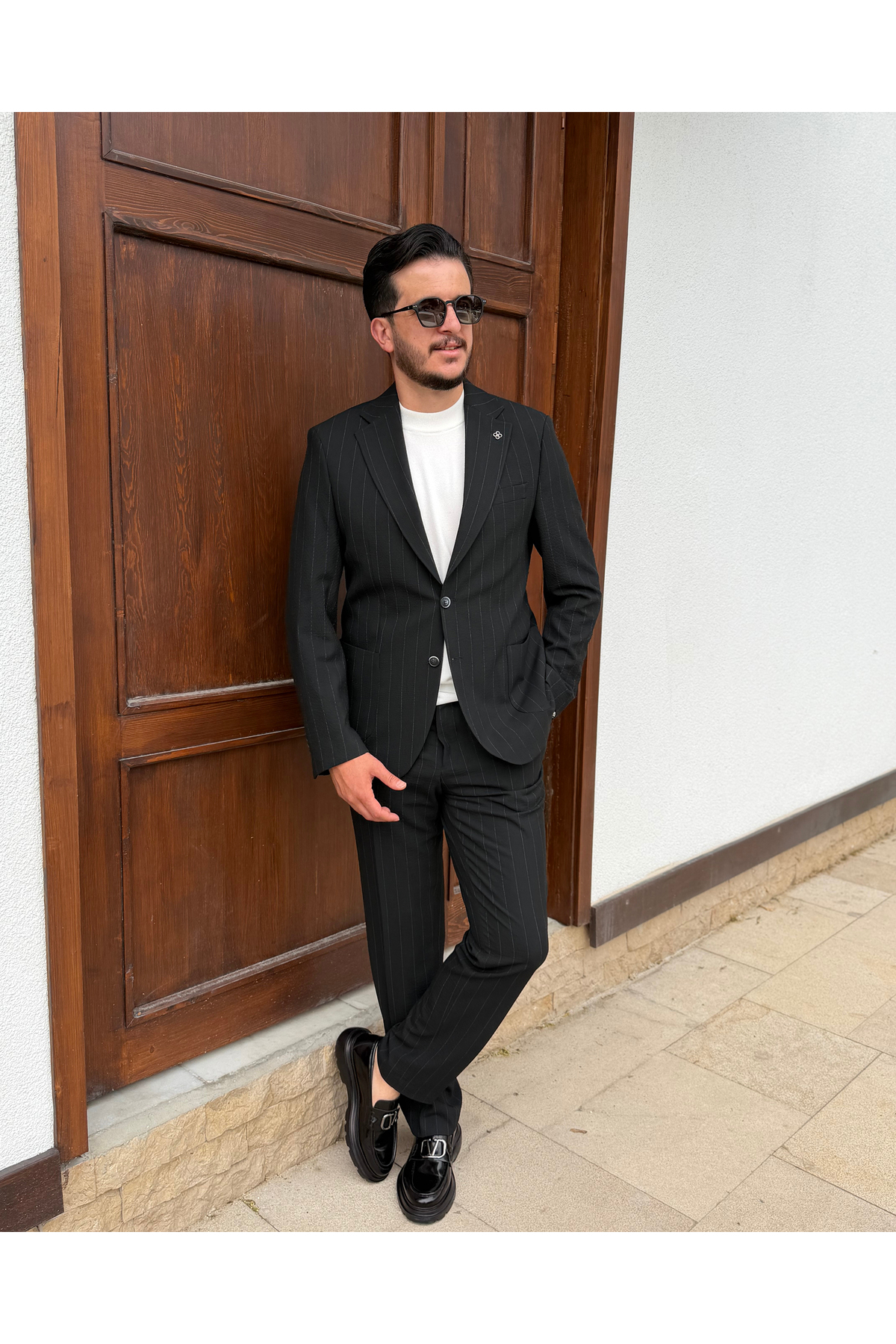 کت و شلوار راه راه کالکشن Milano Riviera — مشکی 01617 — تصویر 7 از 7