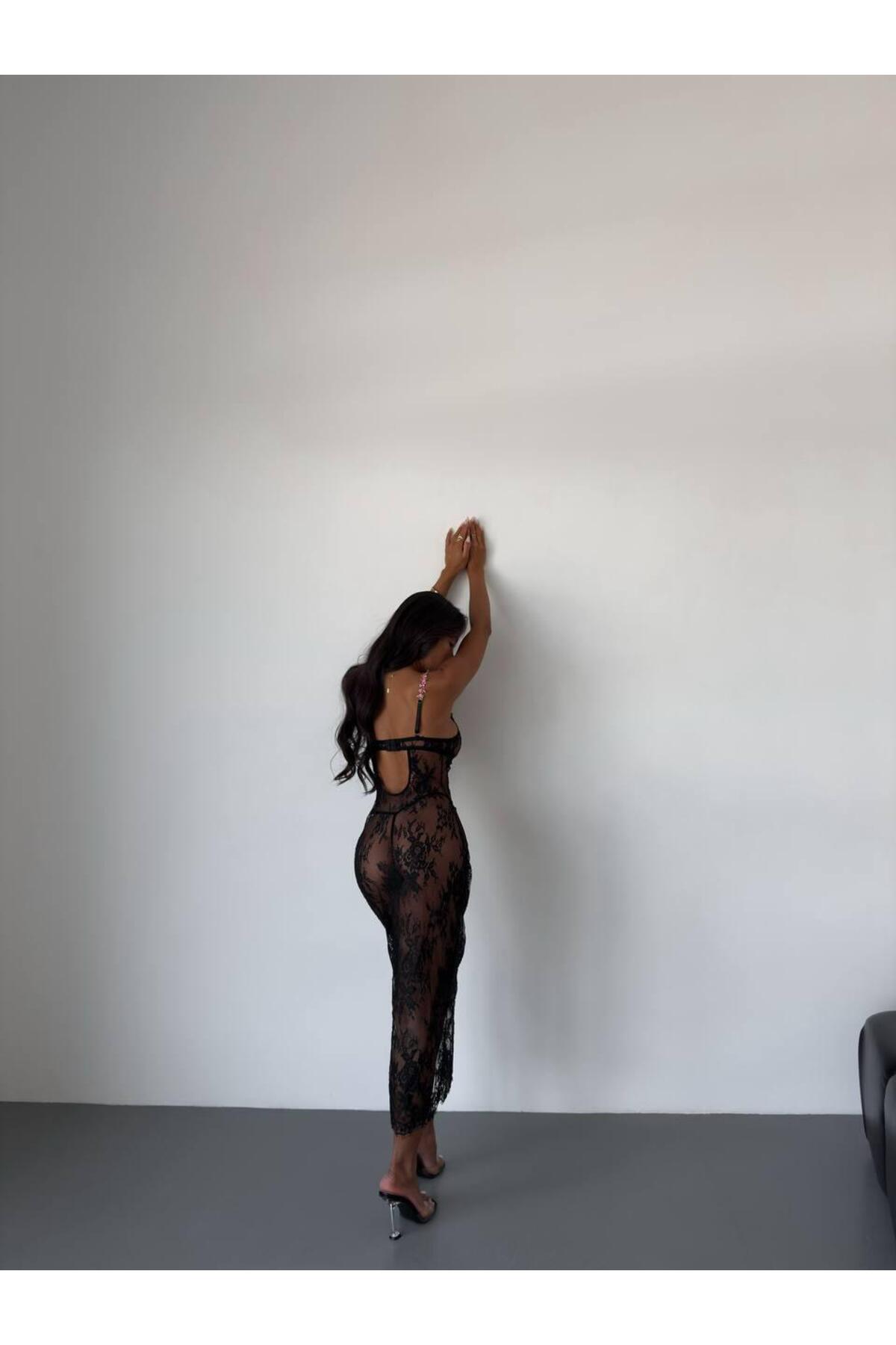 Dalliance Lingerie Fransız Dantelli Gecelik Premium görsel 2