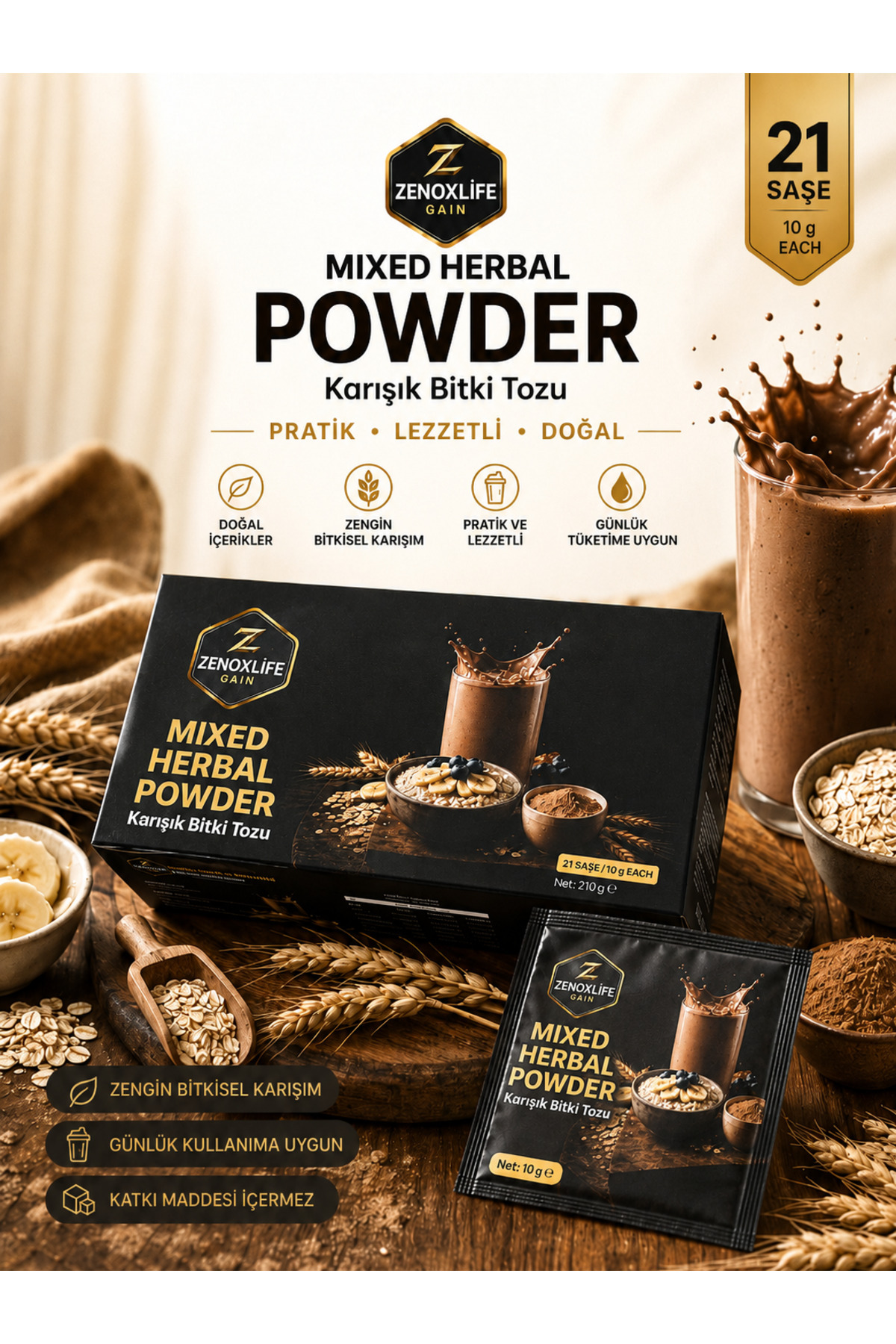 ZENOXLİFE Zenoxlife-Bitkisel Karışım Toz (1 AYLIK 21 ADET) 210