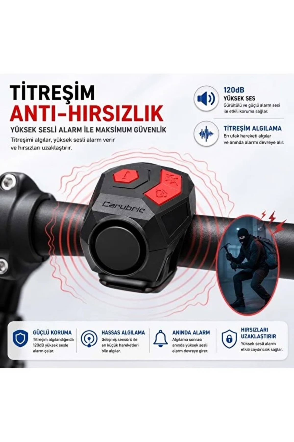 ストレージャ FORTİCO Elektrikli Bisiklet Korna Scooter120 dB USB Şarjlı