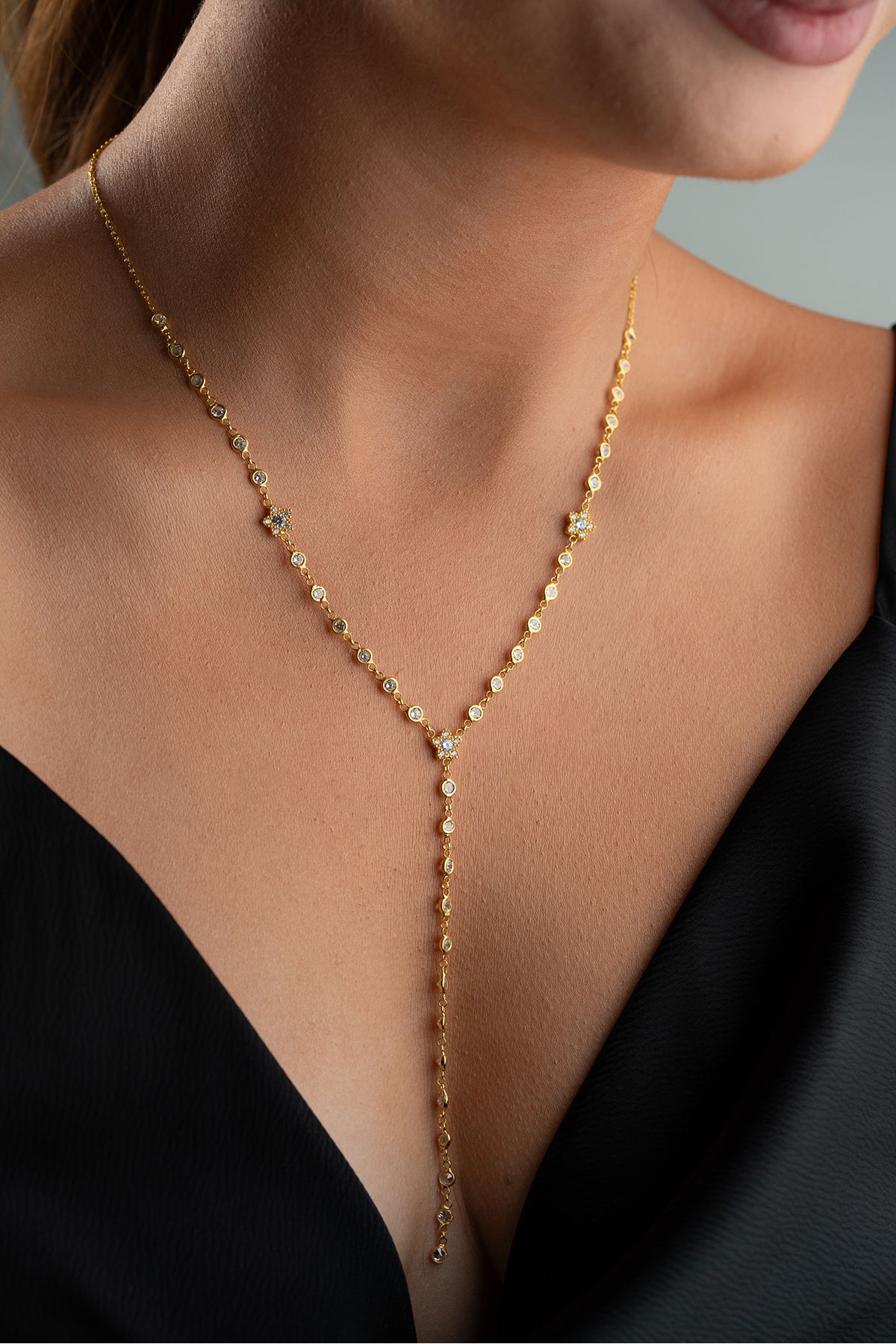 Silvano Jewelry 925 Ayar Gümüş Sallantılı Sulyolu Y Kolye görsel 2