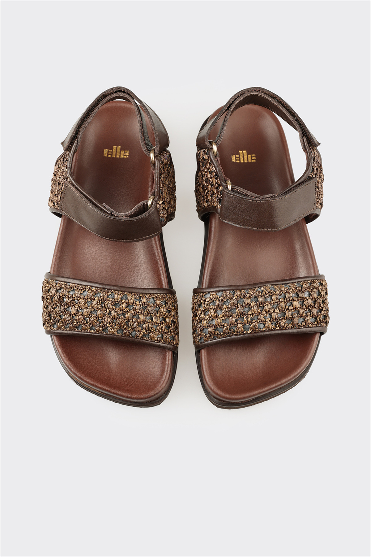 Elle Shoes Kahve Deri Kadın Sandalet görsel 4