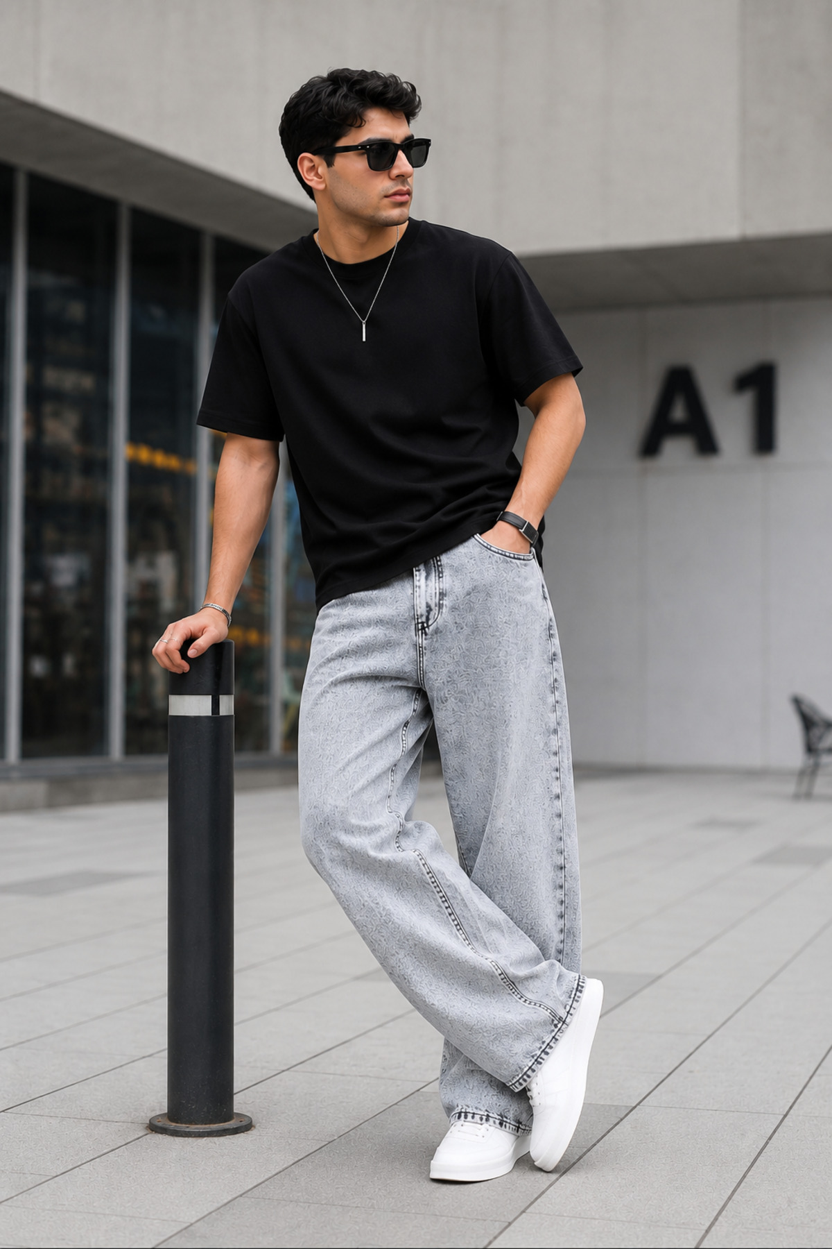 viking's line Gri Rahat Kalıp Baggy Pantolon görsel 2