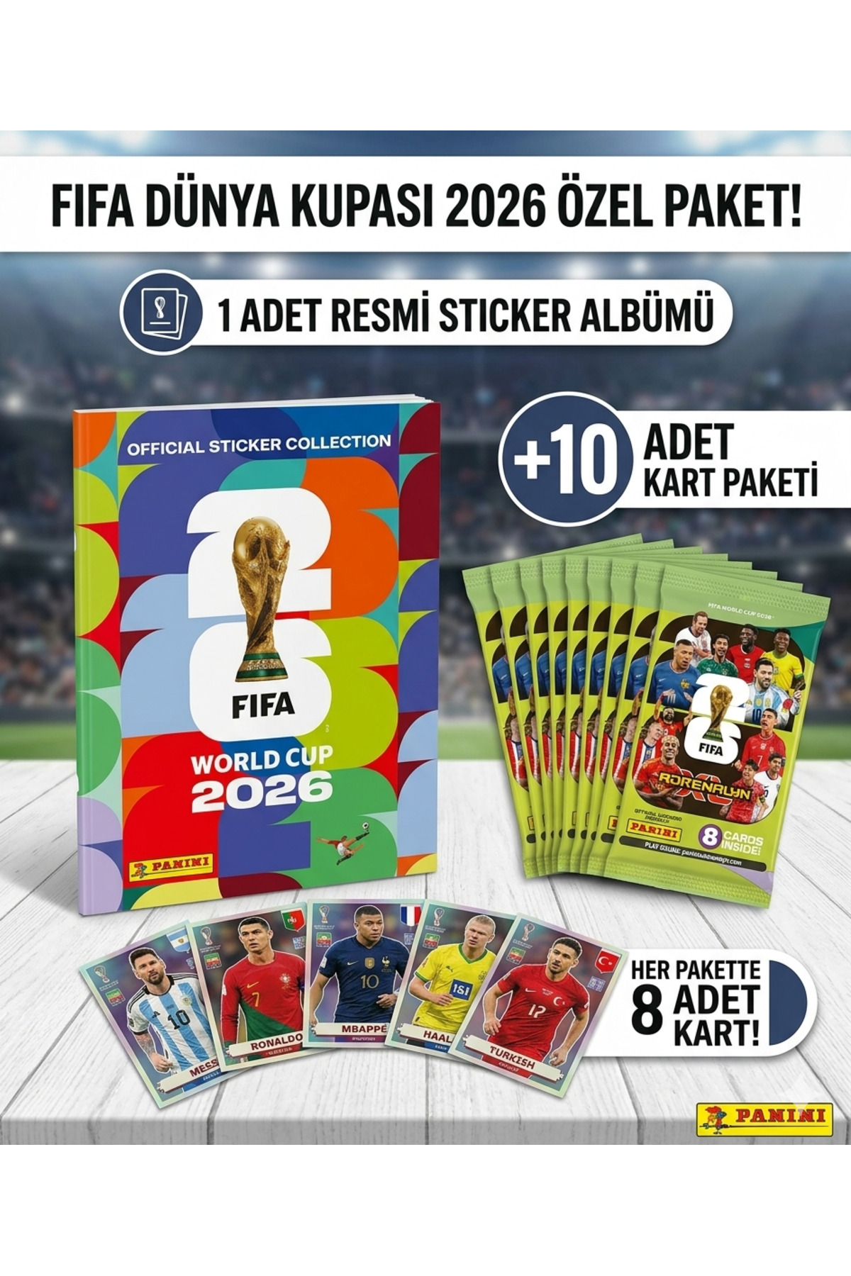 Man World FC限定 DVD Panini FİFA WORLD CUP 2026 ALBUM + 10 PAKET (8 Lİ) ADRENALİN XL