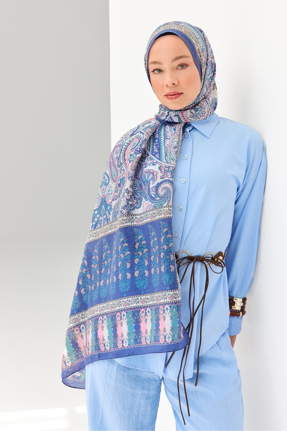Tencel Monare Shawl Bohemian Dark Blue