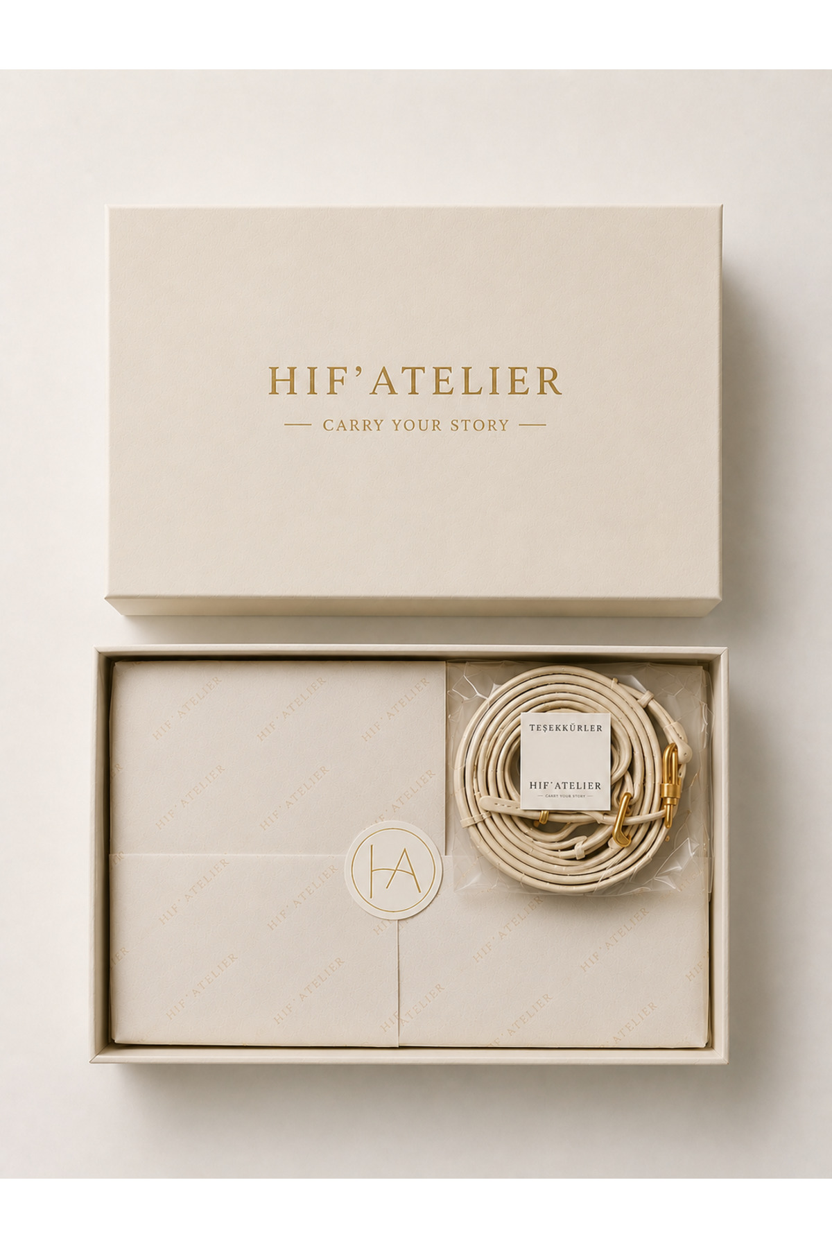 HIFATELIER HIF’ATELIER Kadın Omuz Çantası Çapraz Askılı Telefon Çantası Krem görsel 6
