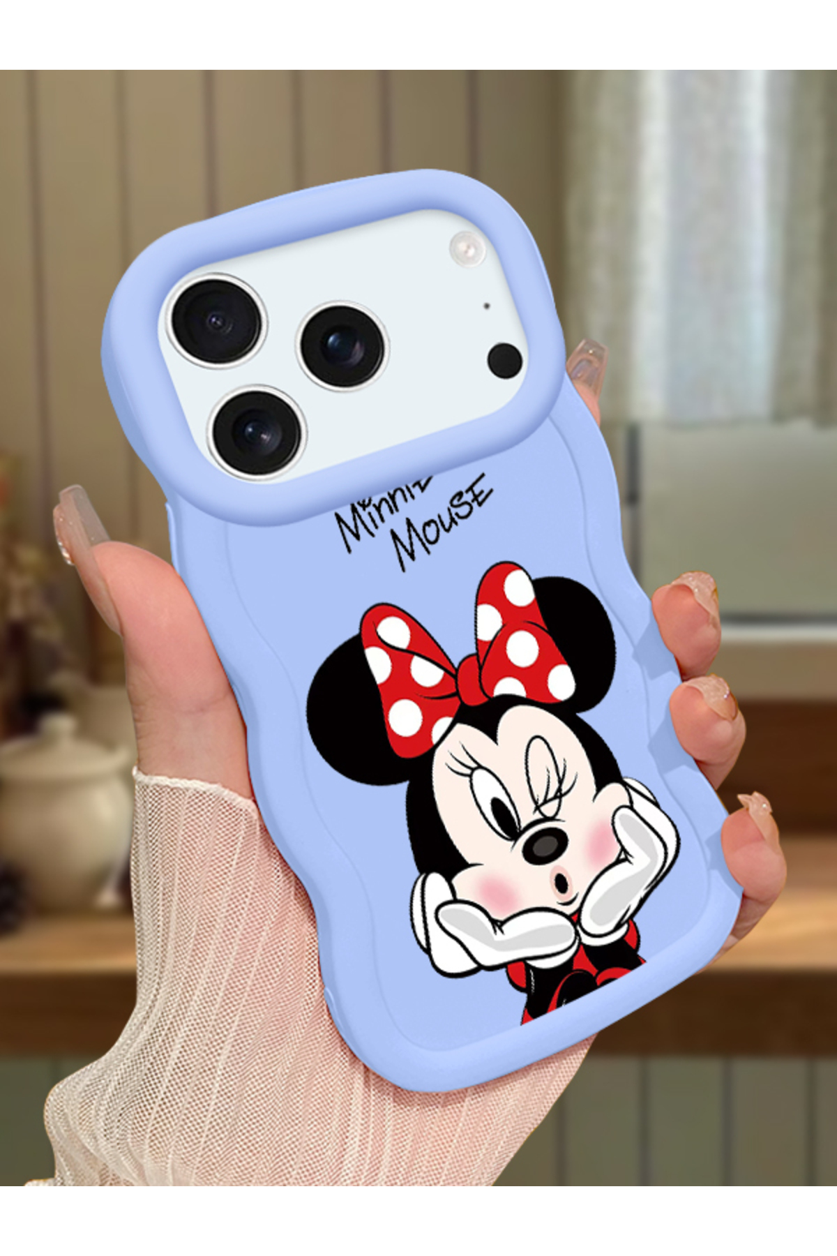 iPhone 17 Pro Max Compatible Case Camera Protector Blue Silicone Couple Phone Case Cute Pattern