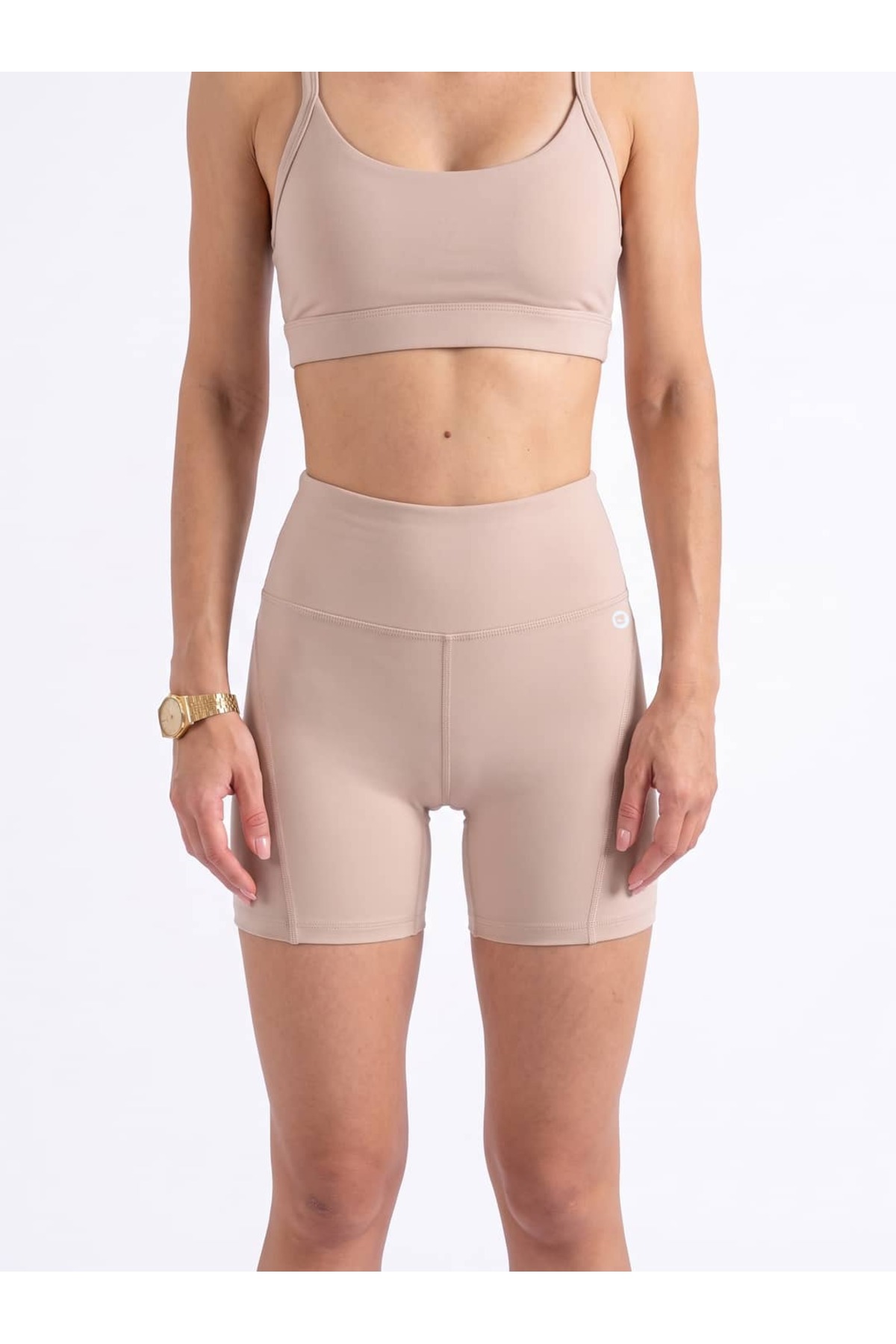 Women's Short Biker Tights - Beige - C518