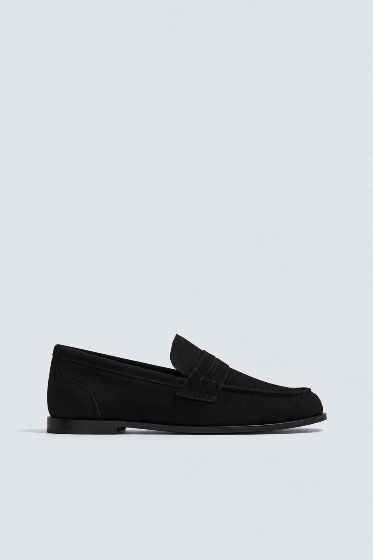 Antioch Siyah %100 Süet İnce Taban Loafer görsel 2