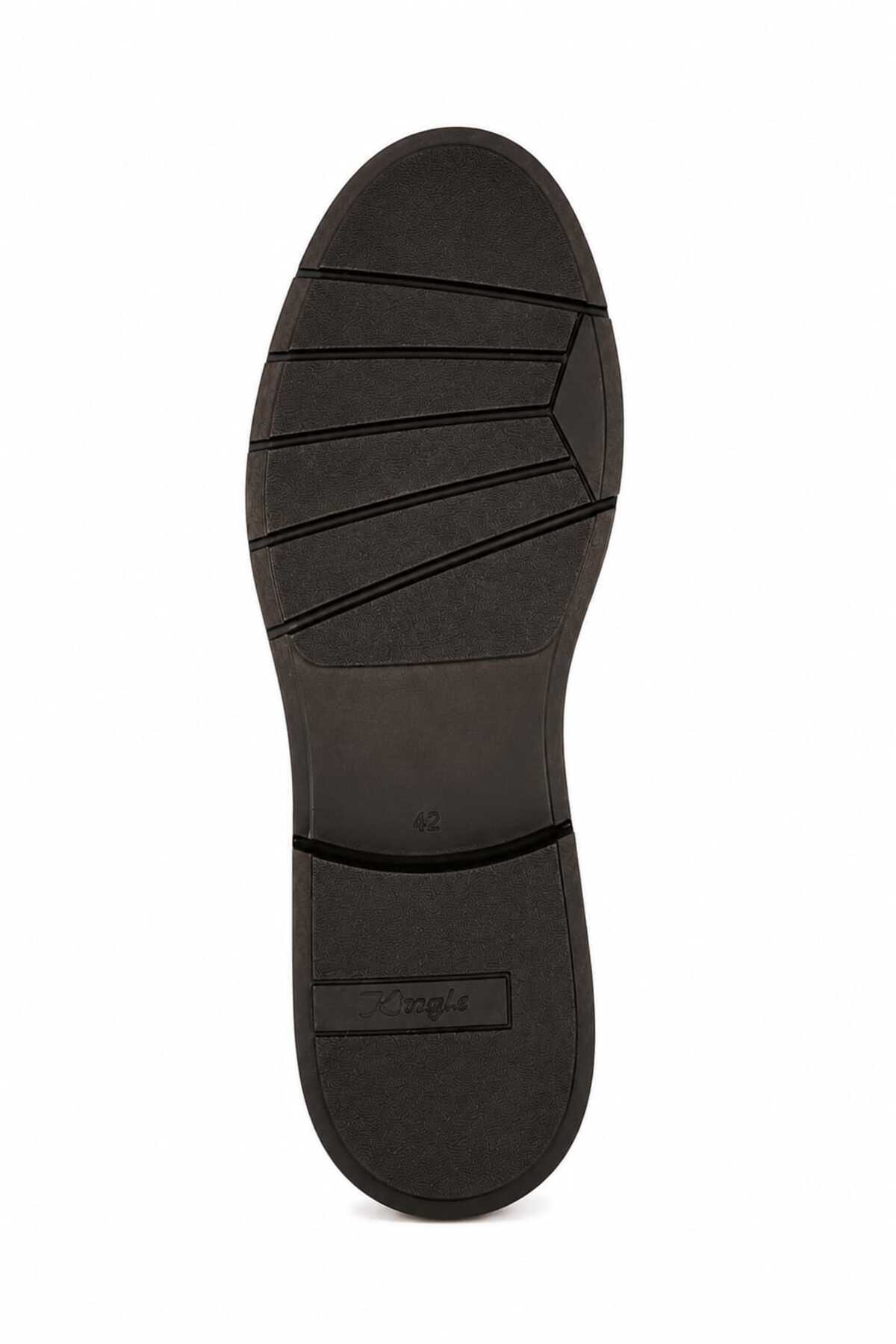 KİNGLE Erkek Günlük & Klasik Metal Aksesuarlı Loafer Ayakkabı, Taba Kahve 1147 görsel 6