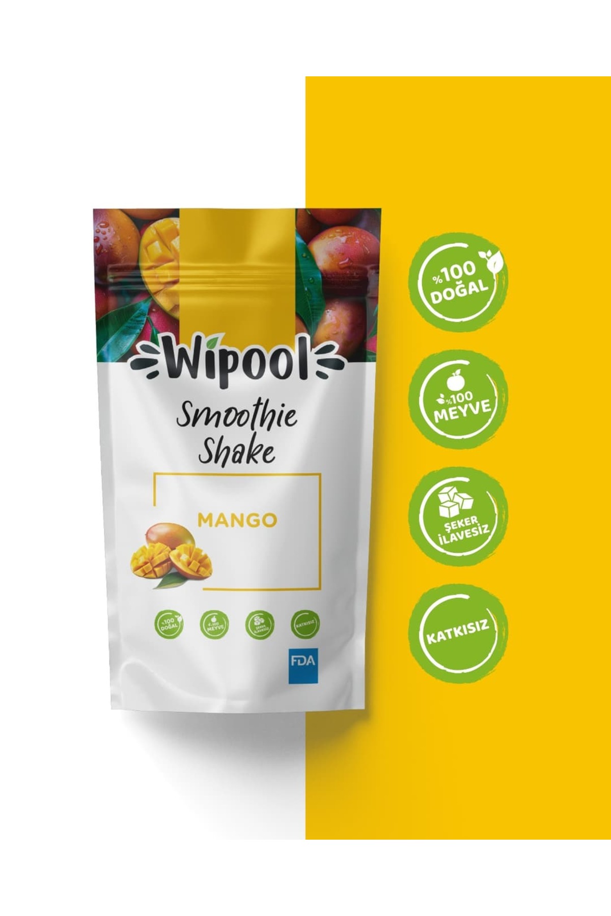 wipool organic discover the healthy life Smoothie Shake Mango %100 Meyve