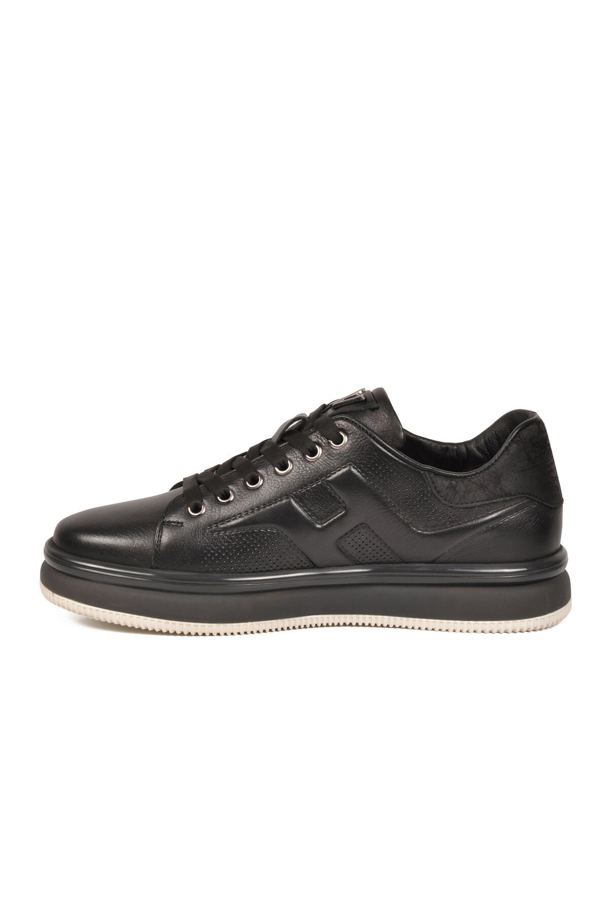 Voyager Siyah Hakiki Deri Erkek Casual Sneaker Memory Taban Premium Casual Ayakkabı M030 M görsel 4