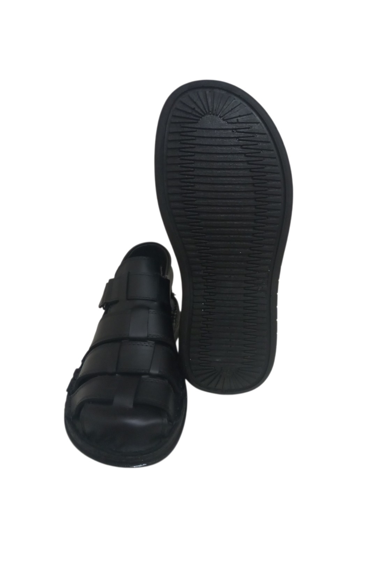 Bifond Shoes Komple Deri Topuk Jelli Ful Ortopedik Erkek Sandalet görsel 4
