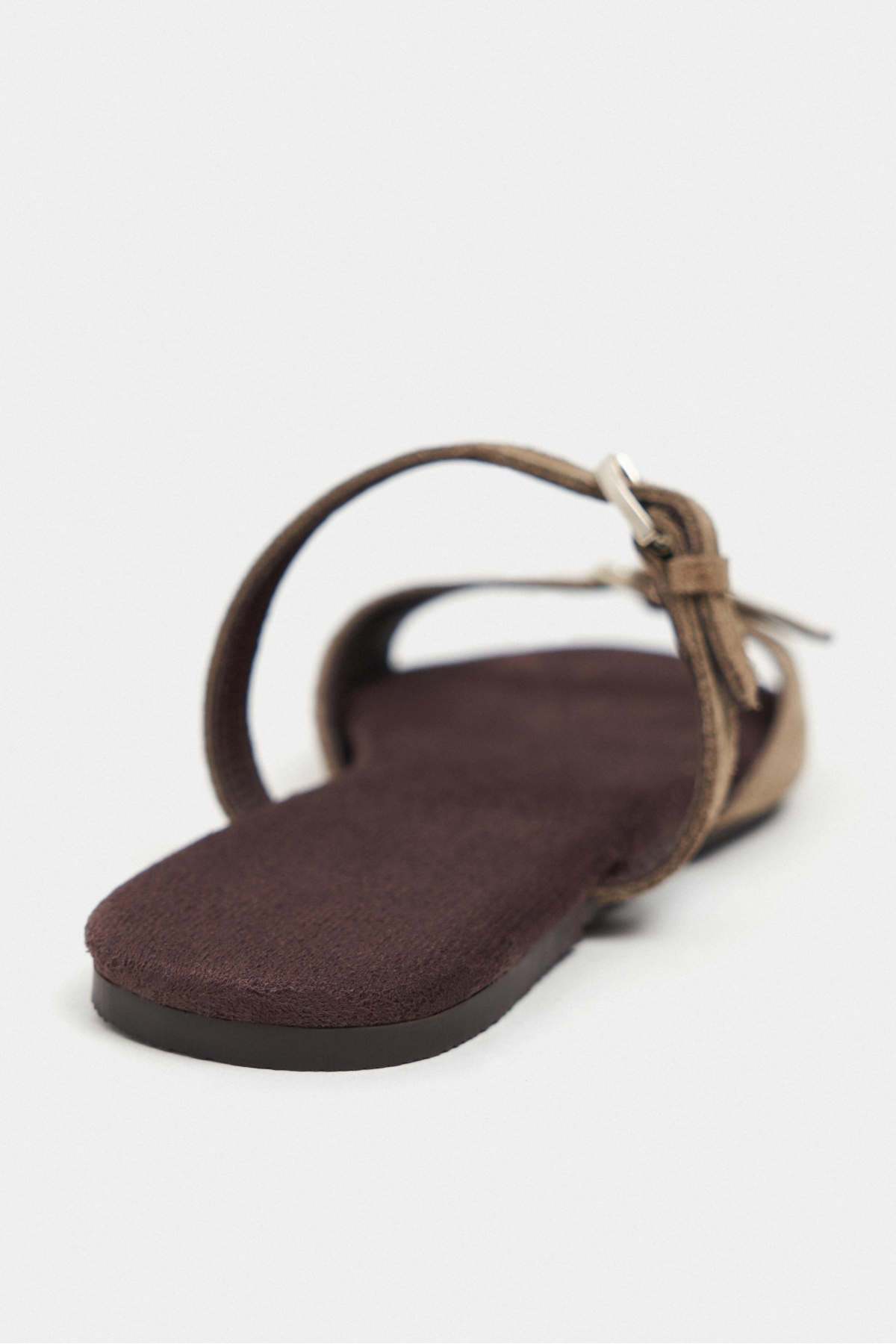 NİŞANTAŞI SHOES Calina Rome Bej Süet Çift Tokalı Düz Taban Kadın Terlik görsel 8