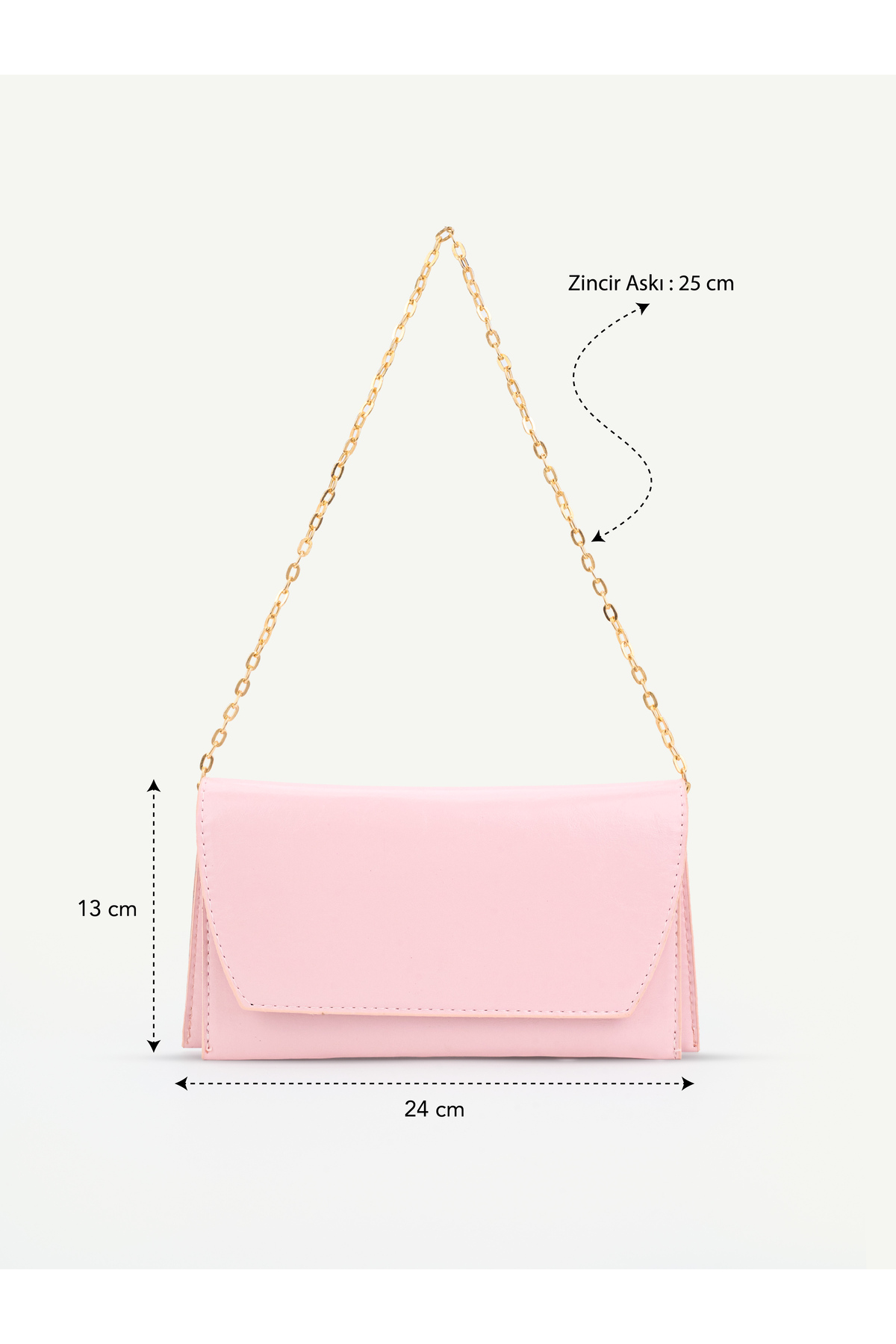 Nudia Sisi Zincir Askılı Mıknatıs Detaylı Zincir Askılı Kapaklı Kadın El ve Omuz Çantası, Şık Portföy Clutch görsel 5