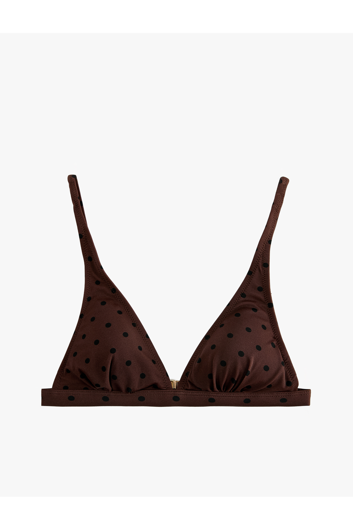 Askılı V Yaka Puantiyeli Bralet Bikini Üstü