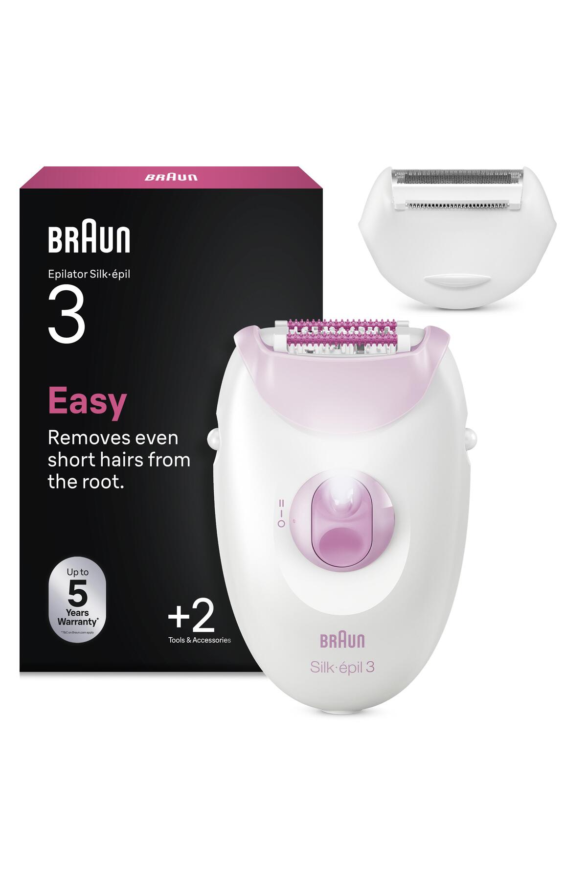 Braun Silk·épil 3 Kablolu Epilatör, Kalıcı Pürüzsüz Cilt, 3-031 — 1502366