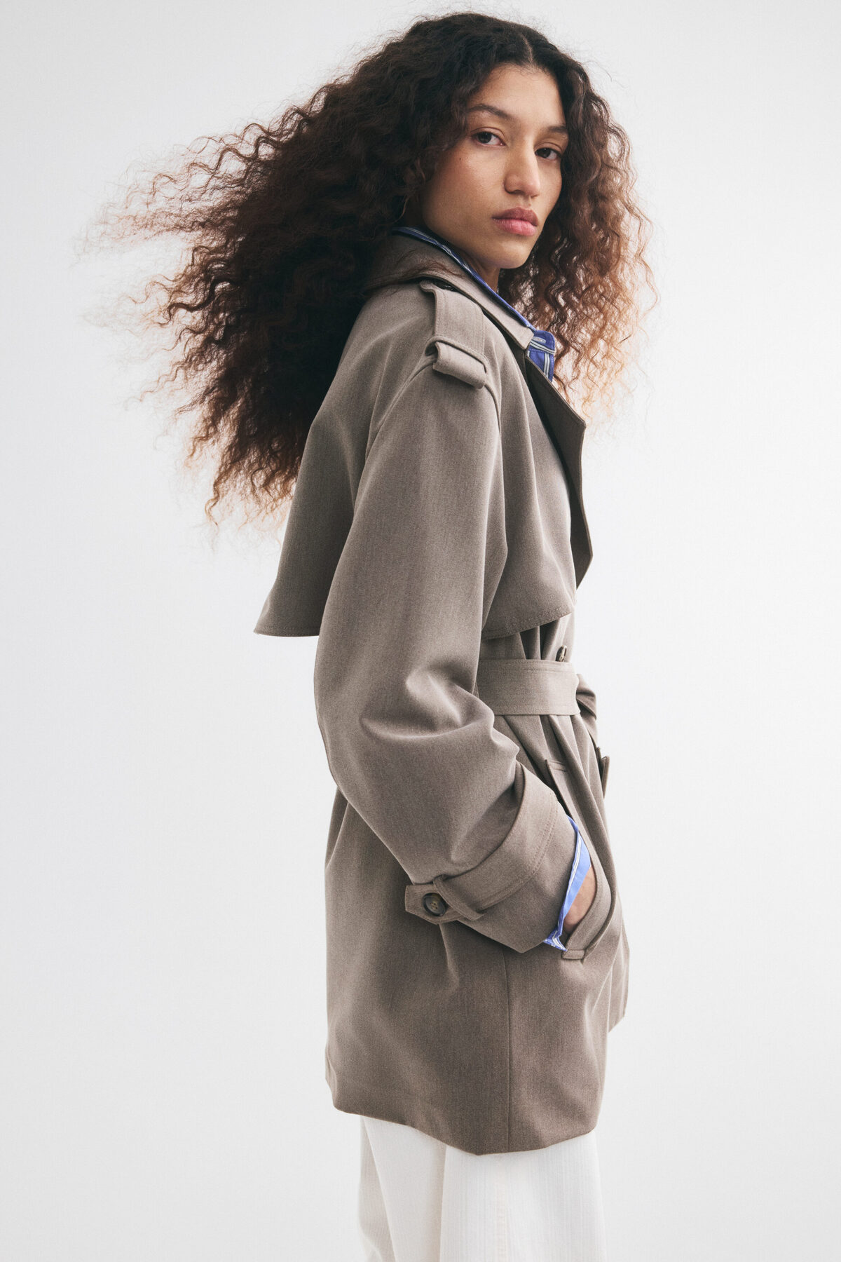 H&M Kısa Trençkot görsel 5