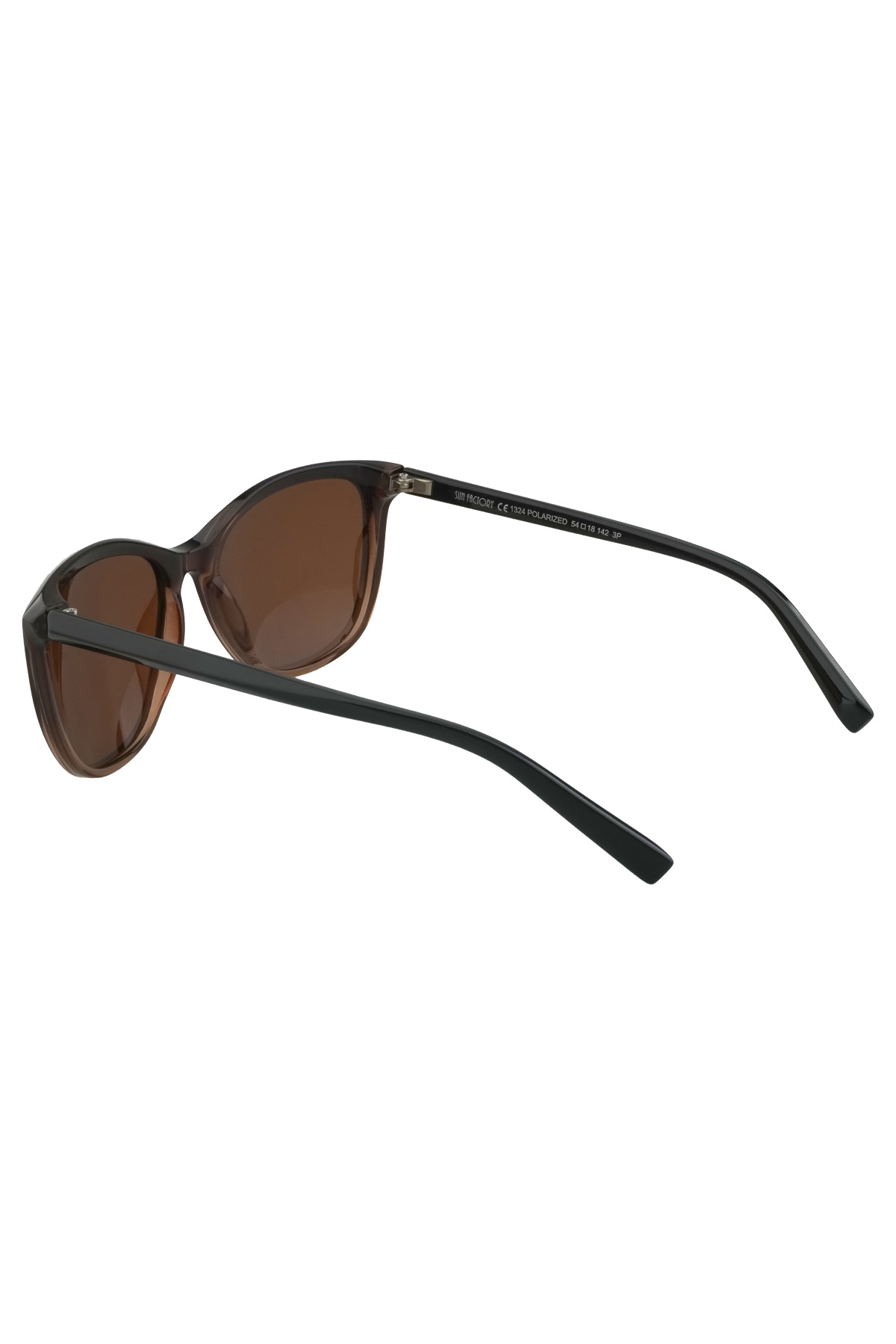 sun factory UV400 Korumalı Polarize Filtreli Kahverengi Degrade Cat Eye Kadın Güneş Gözlüğü görsel 4