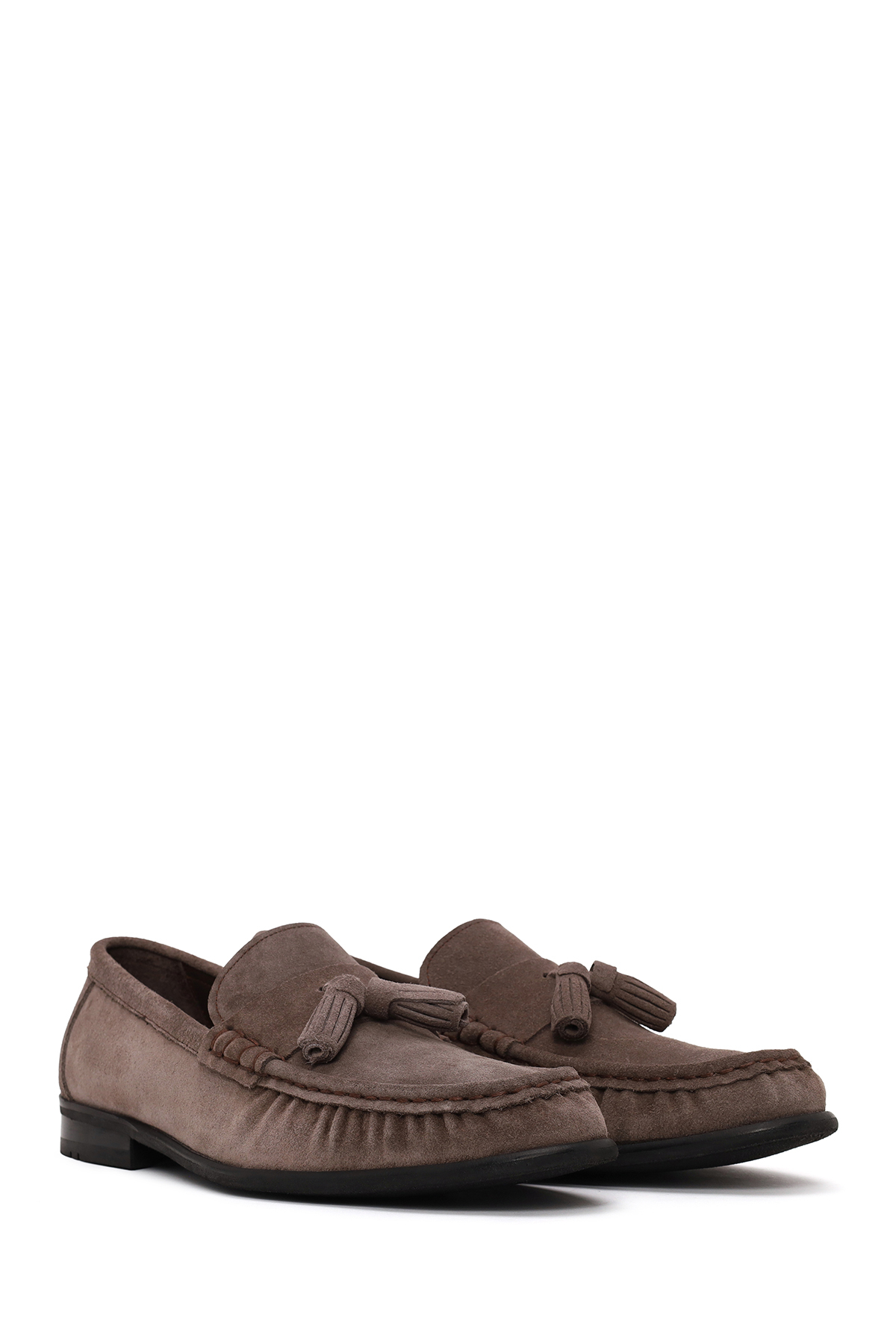 Derimod Erkek Gri Püsküllü Süet Deri Casual Loafer 26SFD603510 görsel 2