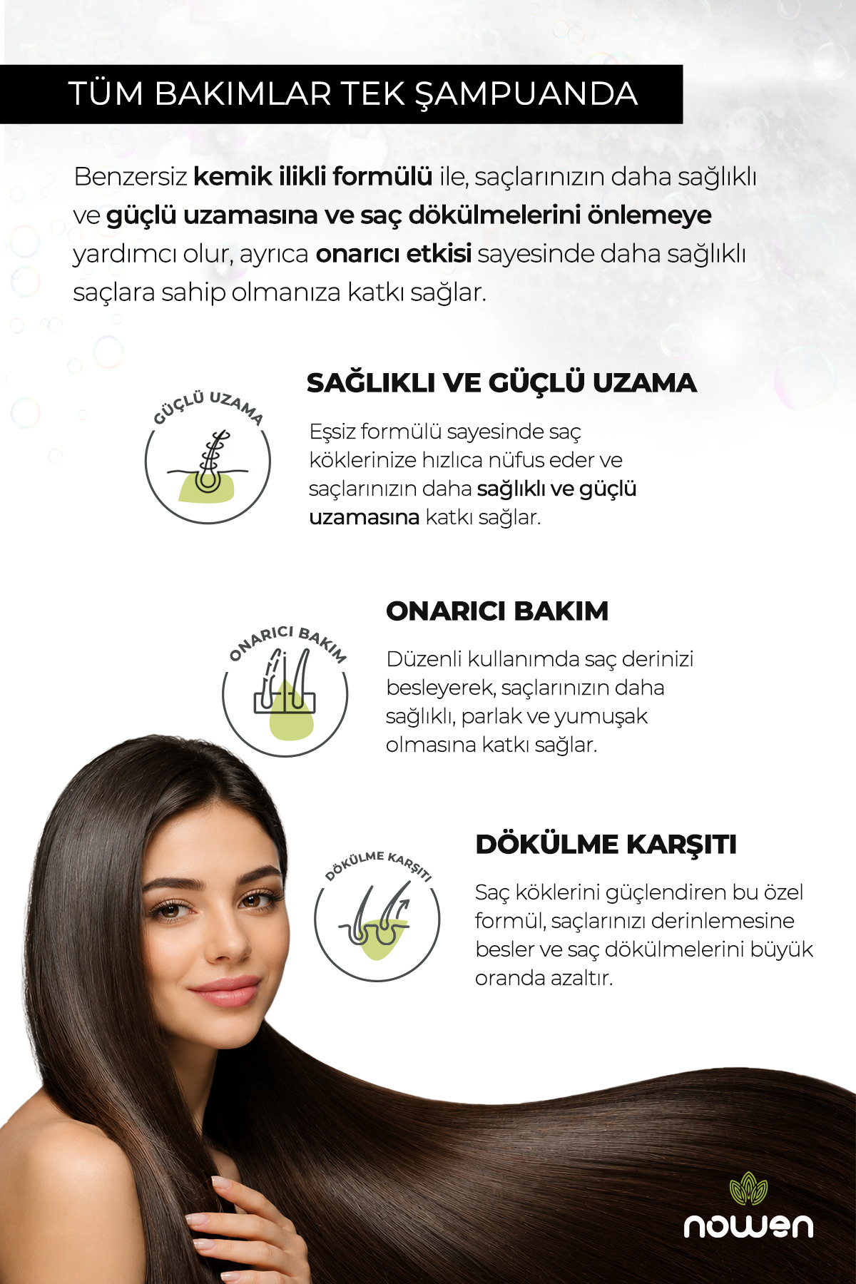 Kemik İlikli Tuzsuz Saç Şampuanı - 500 ml — modelkodu0001 — تصویر 3 از 5