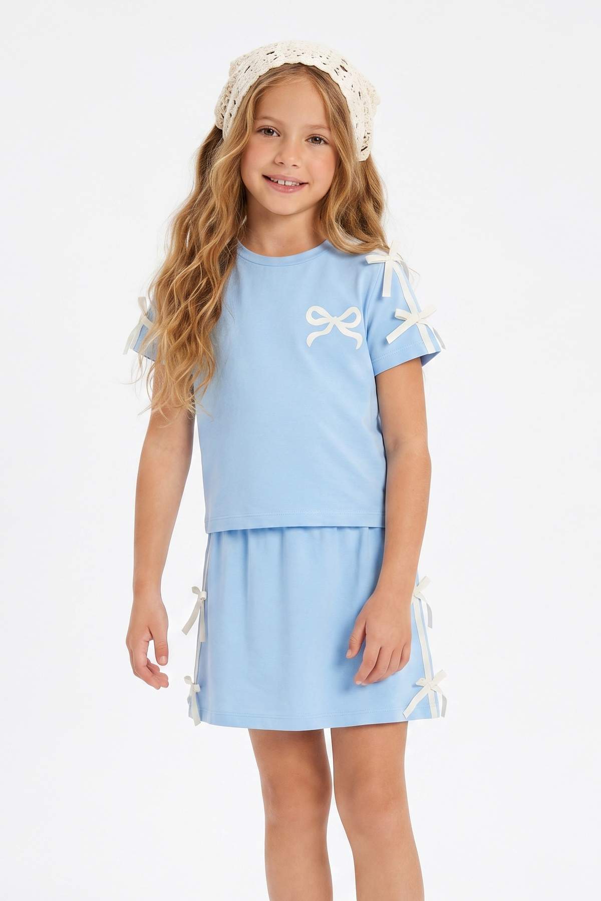 Trendyolmilla Kids Mavi Düz Örme Kız Çocuk Alt - Üst Takım TKDSS26AU00144