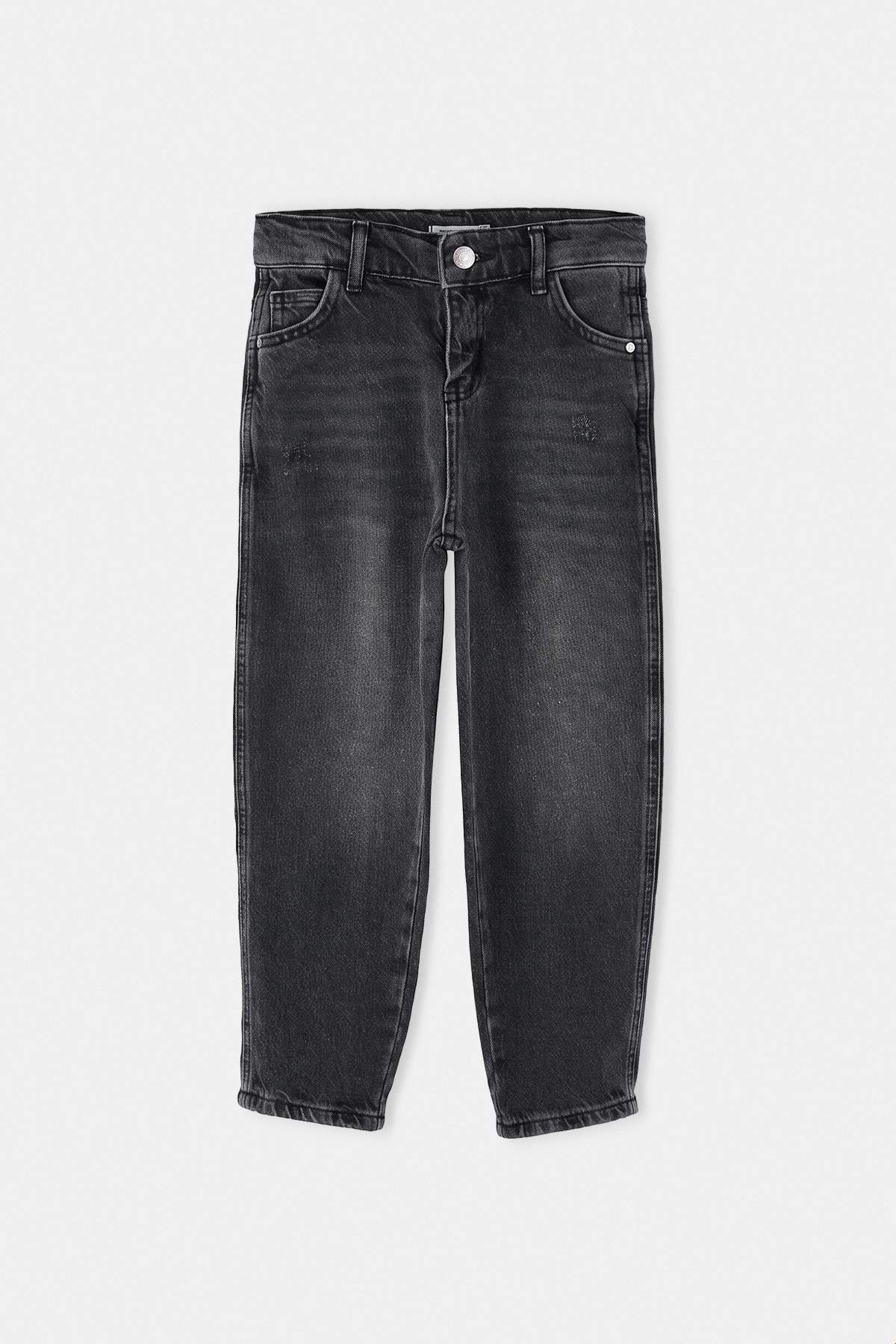 TRENDYOLKIDS Anthracite Boy's Baggy Fit Adjustable Elastic Denim Trousers Tkdss24Pl00005
