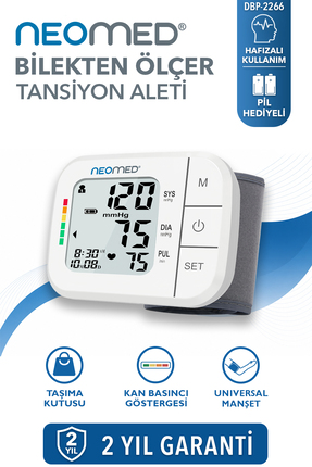 neomed DBP-2266 Geniş Ekranlı Hafızalı Bilekten Dijital Tam Otomatik Tansiyon...
