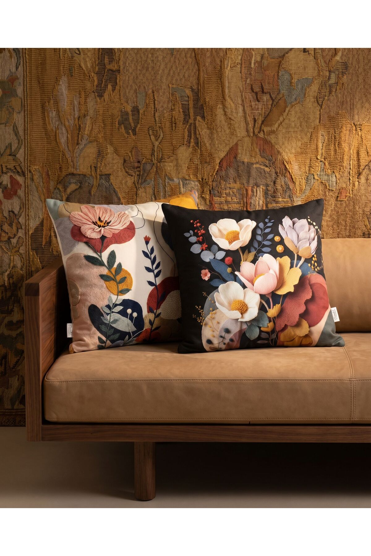DOUBLE-SIDED MODERN ABSTRACT PATTERNED DIGITAL PRINTED PILLOWCASE. HIDDEN ZIPPER SET OF 2